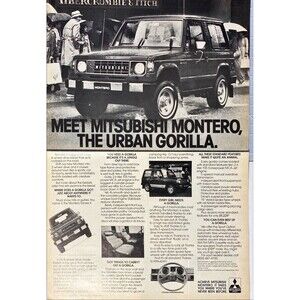 Mitsubishi Montero "The Urban Gorilla" Vintage Print Ad 1983